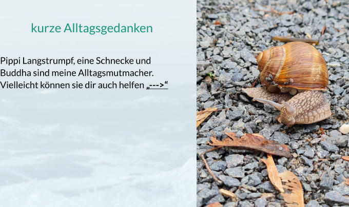 kurze Alltagsgedanken  Pippi Langstrumpf, eine Schnecke und Buddha sind meine Alltagsmutmacher. Vielleicht können sie dir auch helfen „--->“